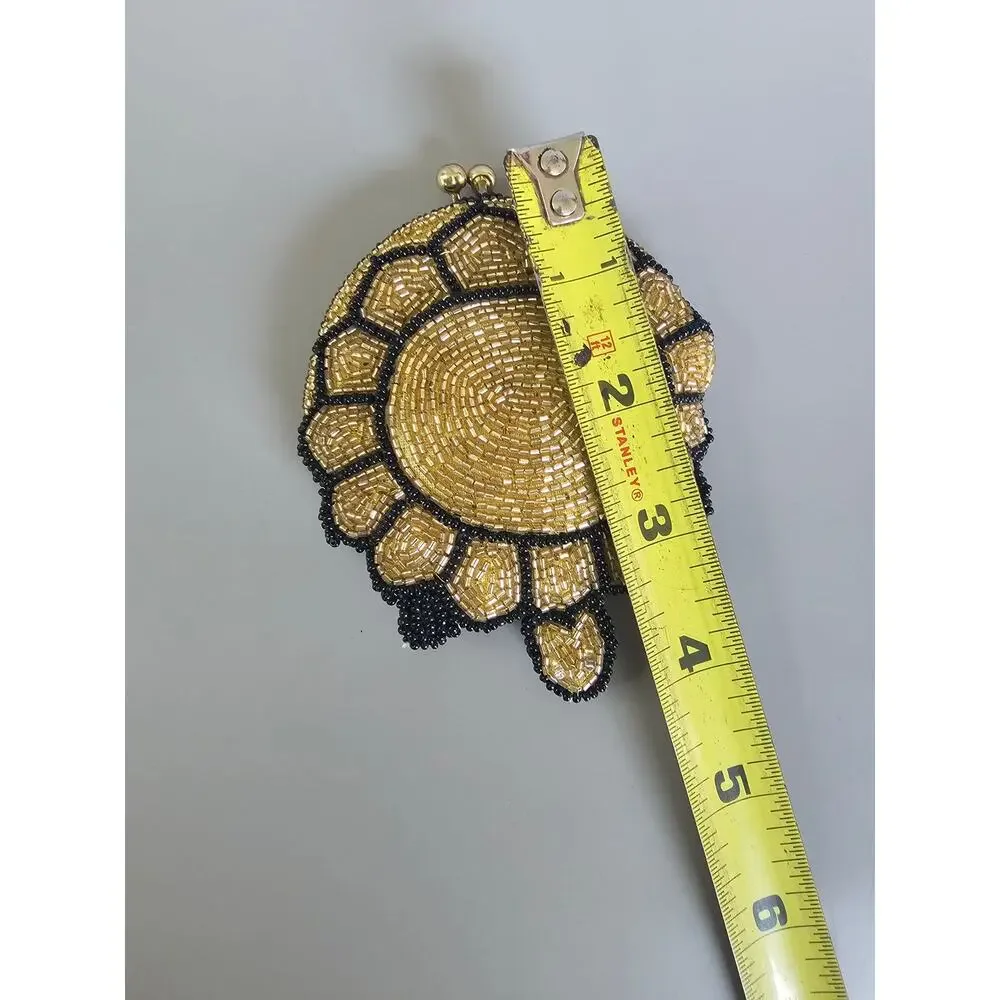 Vintage Handmade Nano Beaded Turtle Clutch 1940s